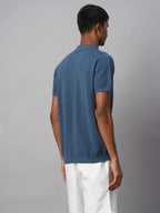 Men's 100% Cotton Regular Fit Polo T Shirt Blue