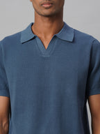 Men's 100% Cotton Regular Fit Polo T Shirt Blue