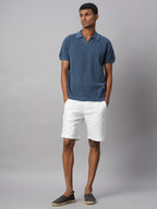 Men's 100% Cotton Regular Fit Polo T Shirt Blue