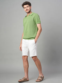 Men’s Cotton Regular Fit Solid Polo T-Shirt Green