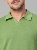 Men's Green 100% Cotton Regular Fit Tshirt