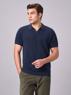 Men’s Cotton Regular Fit Solid Polo T-Shirt Navy