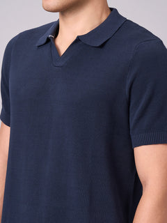 Men’s Cotton Regular Fit Solid Polo T-Shirt Navy
