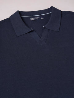 Men’s Cotton Regular Fit Solid Polo T-Shirt Navy