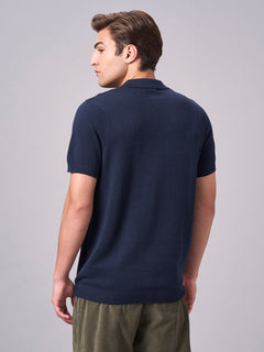 Men’s Cotton Regular Fit Solid Polo T-Shirt Navy