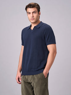 Men’s Cotton Regular Fit Solid Polo T-Shirt Navy