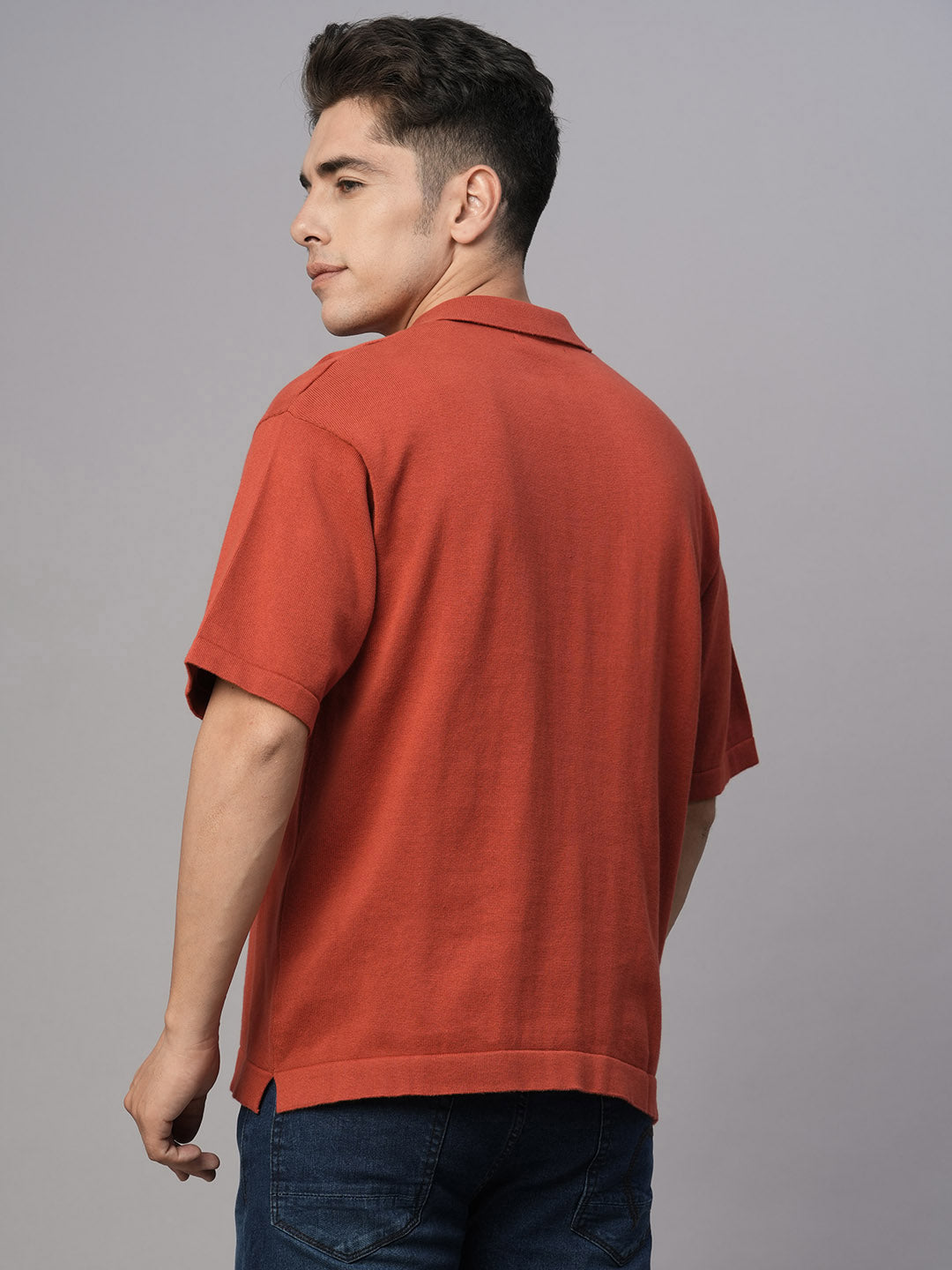 Men's Red 100% Cotton Regular Fit Tshirt