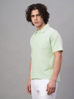 Men’s Cotton Regular Fit Chest Pocket Polo T-Shirt Green