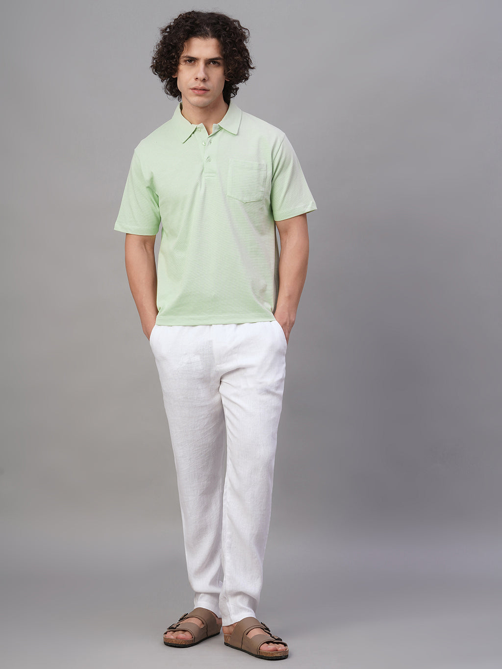 Men's Green 100% Cotton Regular Fit Tshirt