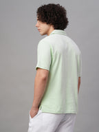 Men's Green 100% Cotton Regular Fit Tshirt