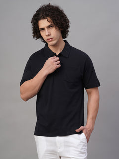 Men’s Cotton Regular Fit Polo Pocket T-Shirt Navy