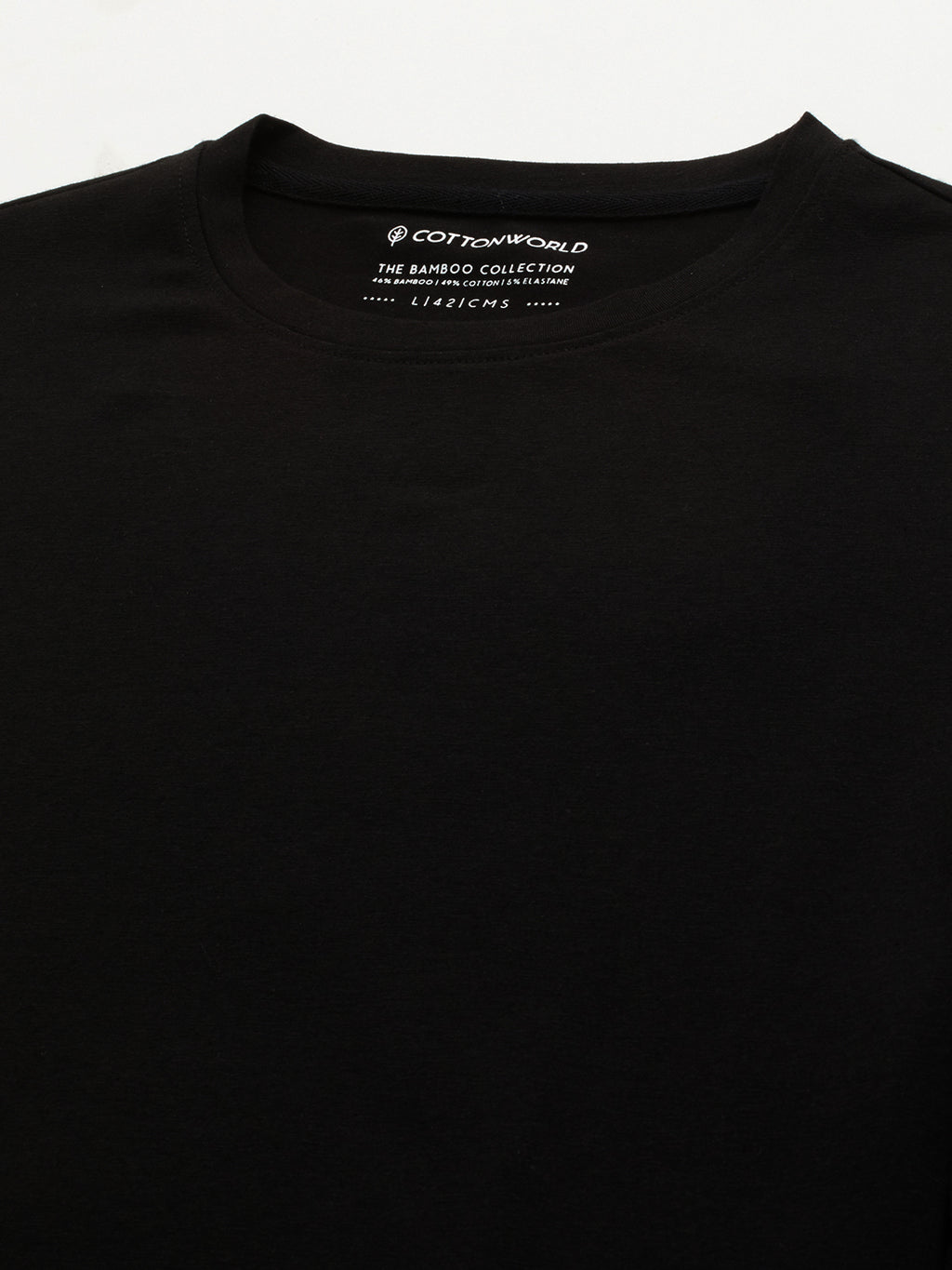 Men's Cotton Bamboo Elastane Slim Fit Tshirt Black