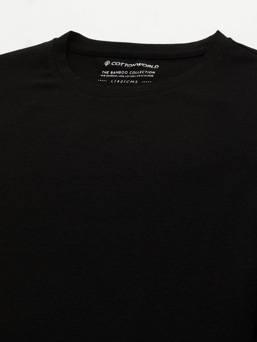 Men's Cotton Bamboo Elastane Slim Fit Tshirt Black