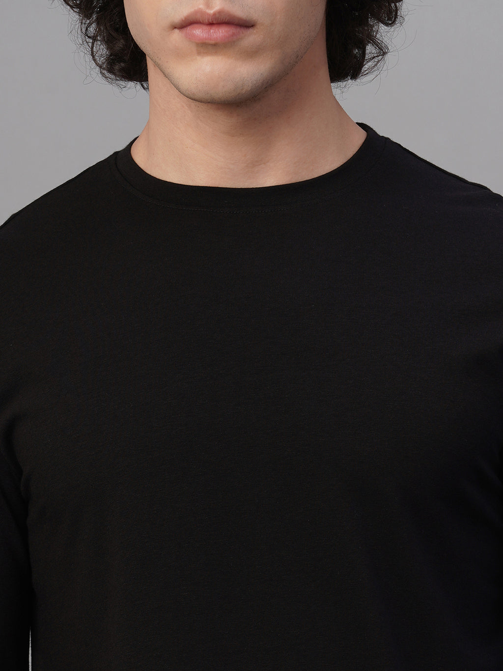 Men's Cotton Bamboo Elastane Slim Fit Tshirt Black