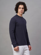 Men's Navy Cotton Bamboo Elastane Slim Fit Tshirt