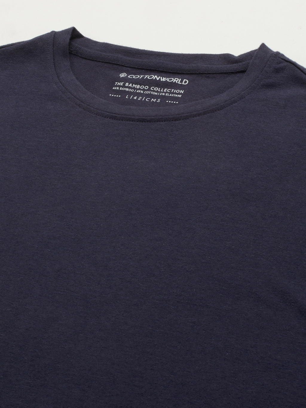 Men's Navy Cotton Bamboo Elastane Slim Fit Tshirt