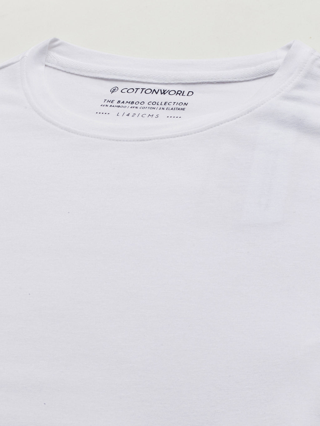 Men's Cotton Bamboo Elastane Slim Fit Tshirt White