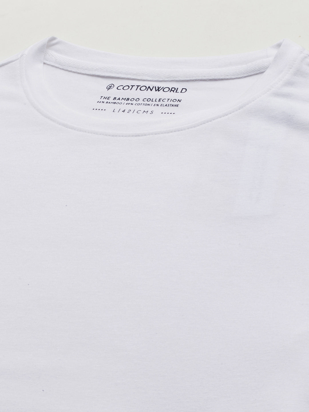 Men's Cotton Bamboo Elastane Slim Fit Tshirt White