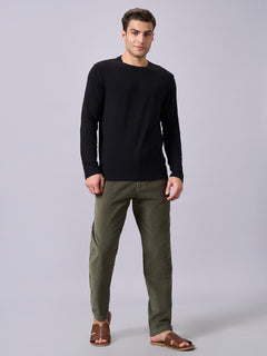 Men's Cotton Bamboo Elastane Regular Fit T-shirt Black