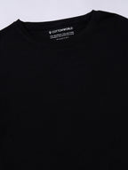Men's Black Cotton Bamboo Elastane Regular Fit Tshirt