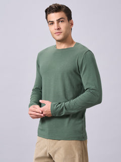 Men's Cotton Bamboo Elastane Regular Fit T-shirt Olive