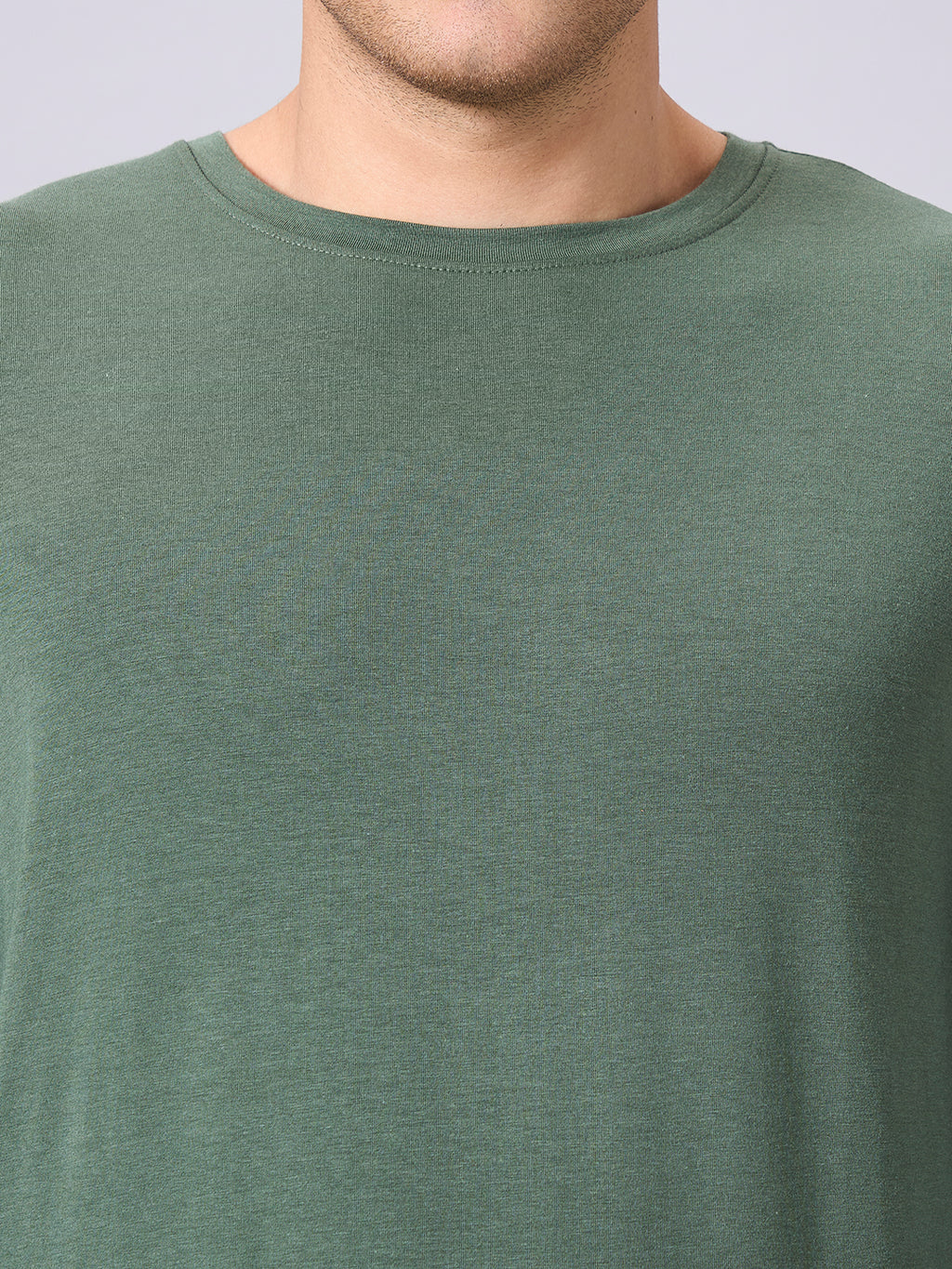 Men's Cotton Bamboo Elastane Regular Fit T-shirt Olive
