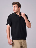 Men's Black 100% Cotton Regular Fit Tshirt