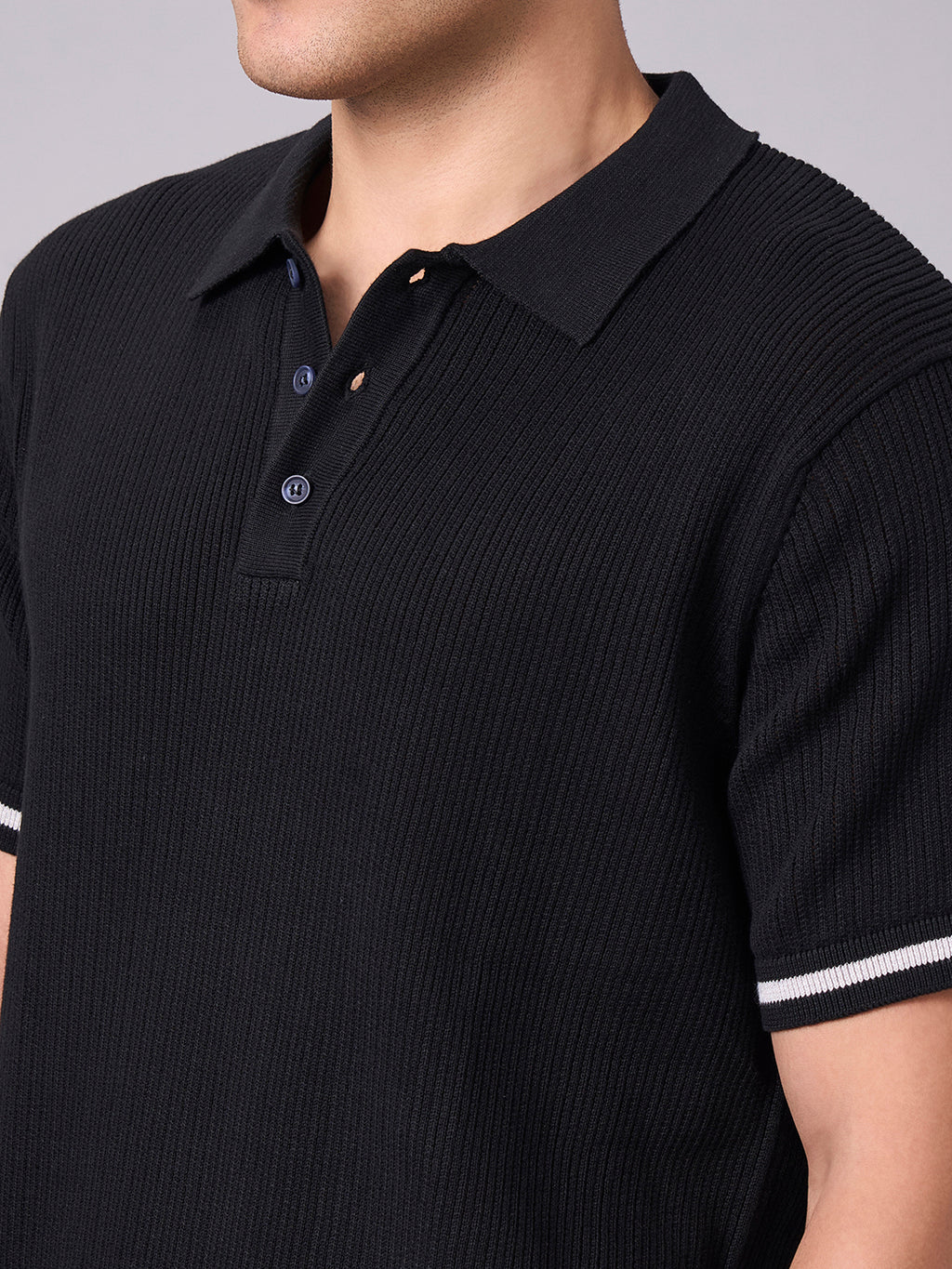 Men's Black 100% Cotton Regular Fit Tshirt