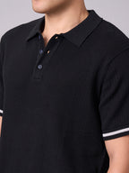 Men's Black 100% Cotton Regular Fit Tshirt