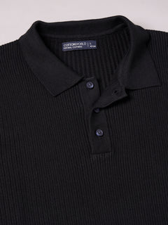 Men’s Cotton Regular Fit Polo T-Shirt Black