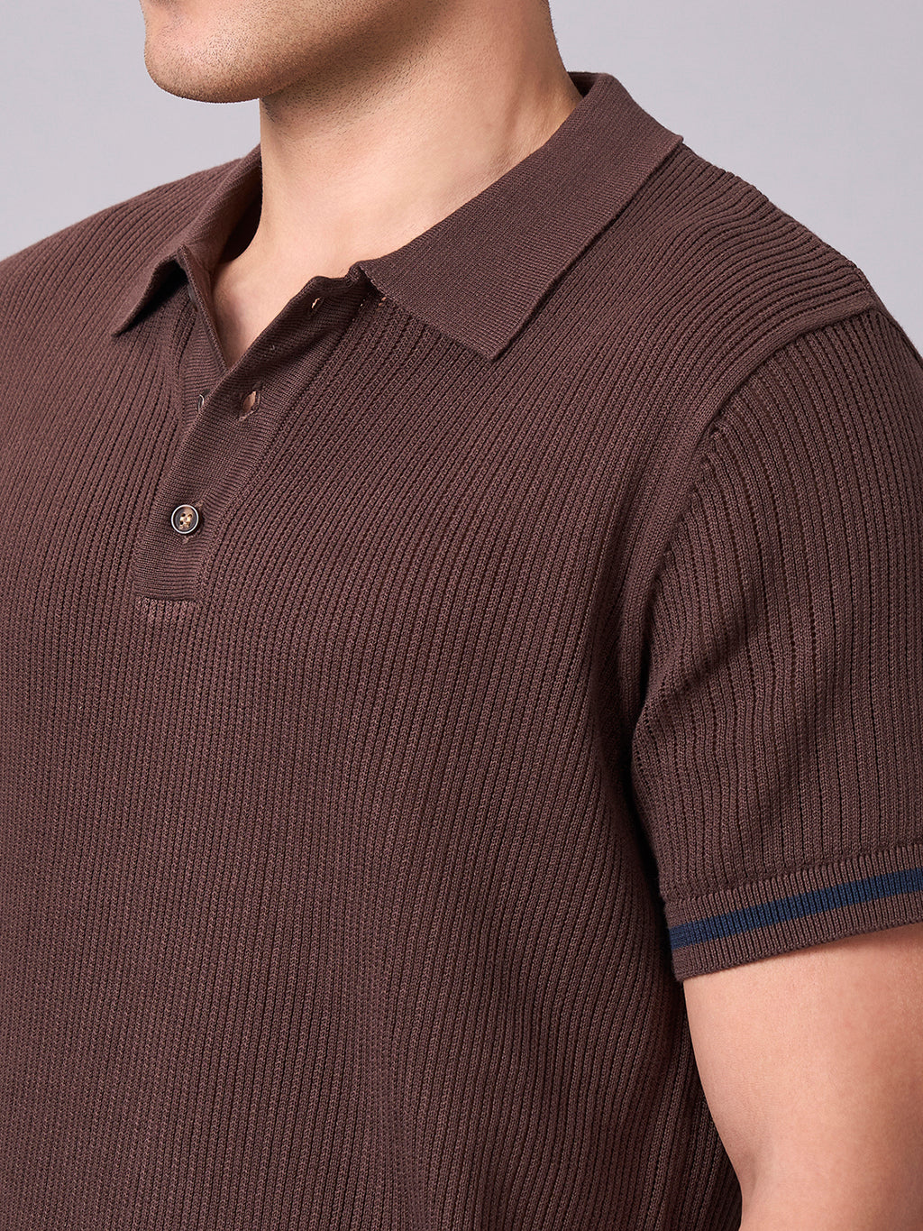 Men's Brown 100% Cotton Regular Fit Tshirt