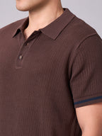 Men's Brown 100% Cotton Regular Fit Tshirt