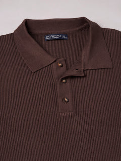Men’s Cotton Regular Fit Polo Half Sleeve T-Shirt Brown