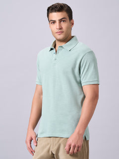 Men’s Organic Cotton Regular Fit Half Sleeve Polo T-Shirt Green