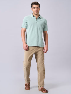 Men’s Organic Cotton Regular Fit Half Sleeve Polo T-Shirt Green