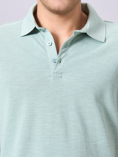 Men’s Organic Cotton Regular Fit Half Sleeve Polo T-Shirt Green