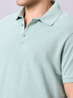 Men’s Organic Cotton Regular Fit Half Sleeve Polo T-Shirt Green