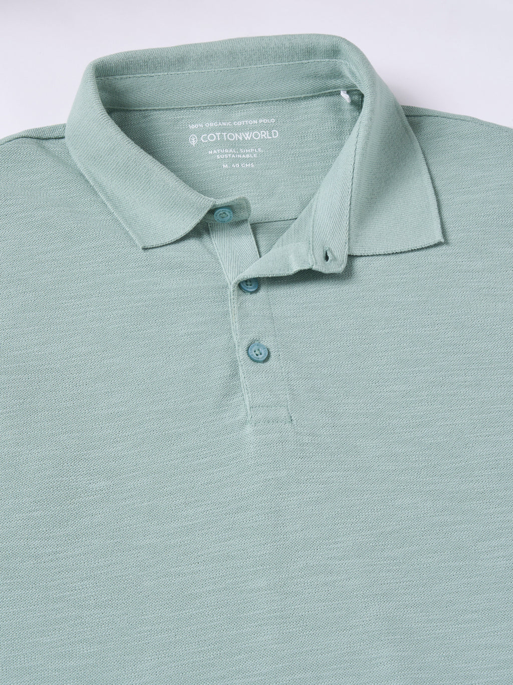 Men's 100% Organic Cotton Regular Fit Half Sleeves Polo Tshirt Green