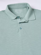 Men's 100% Organic Cotton Regular Fit Half Sleeves Polo Tshirt Green