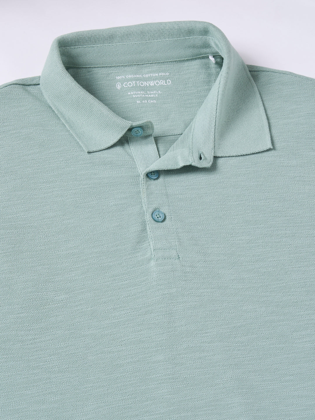 Men's 100% Organic Cotton Regular Fit Half Sleeves Polo Tshirt Green