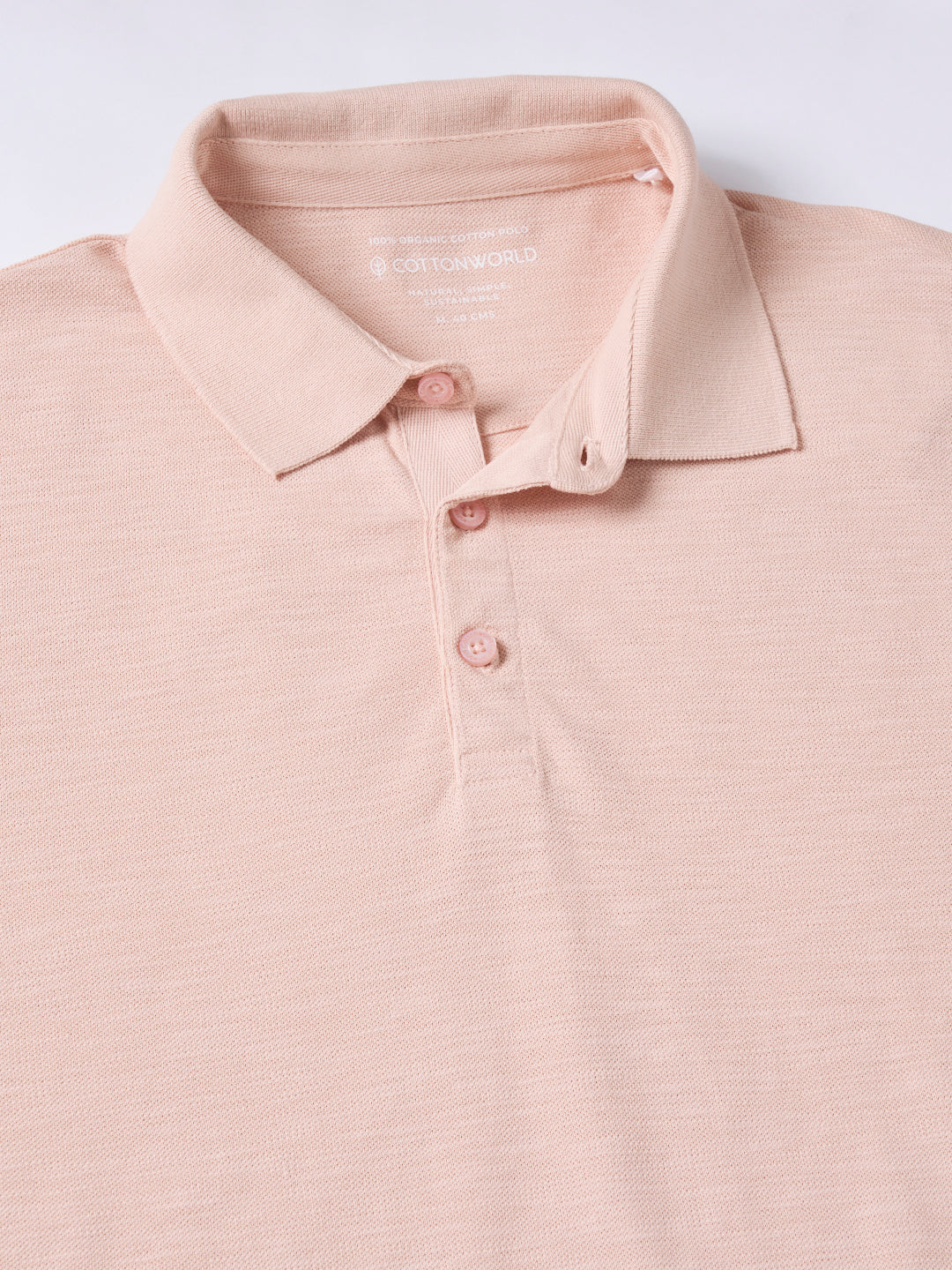 Men's 100% Organic Cotton Regular Fit Tshirt Peach