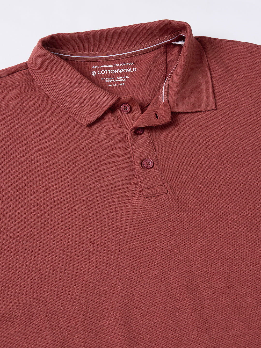 Men's Red 100% Organic Cotton Regular Fit Tshirt