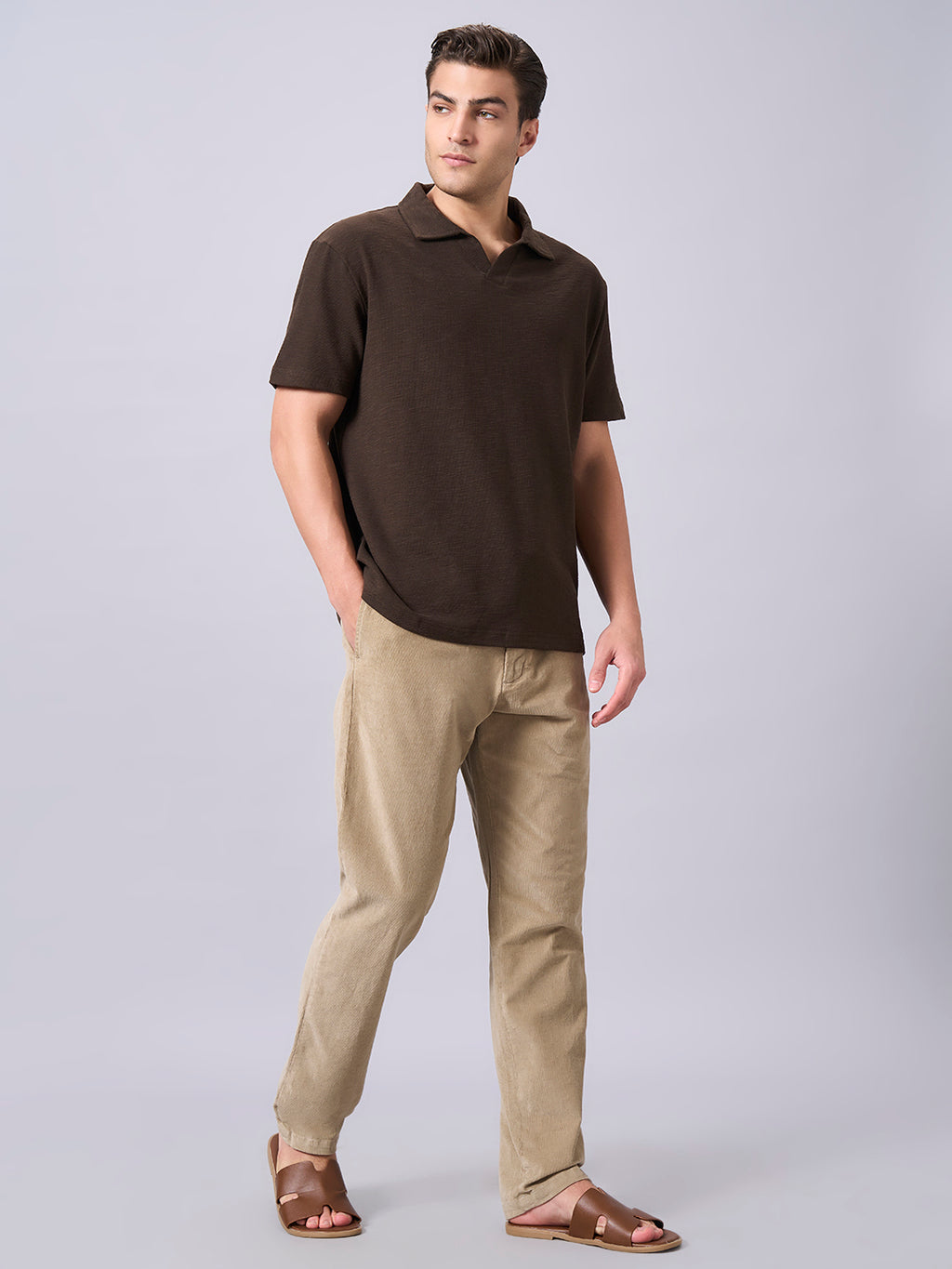 Men's Brown 100% Organic Cotton Relax Fit Tshirt