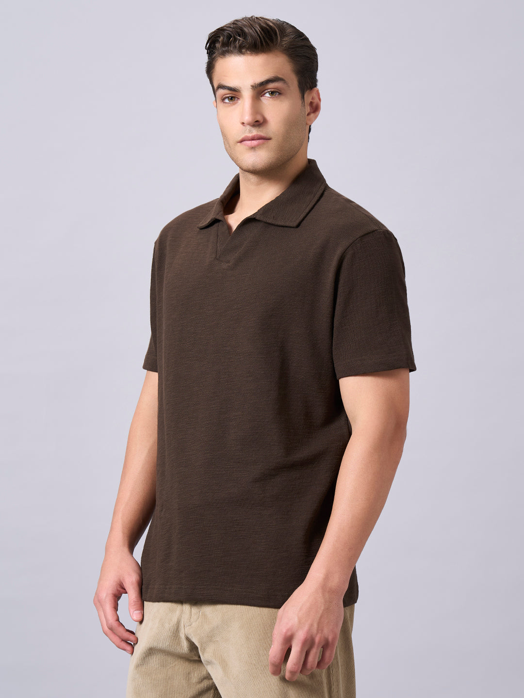 Men's Brown 100% Organic Cotton Relax Fit Tshirt