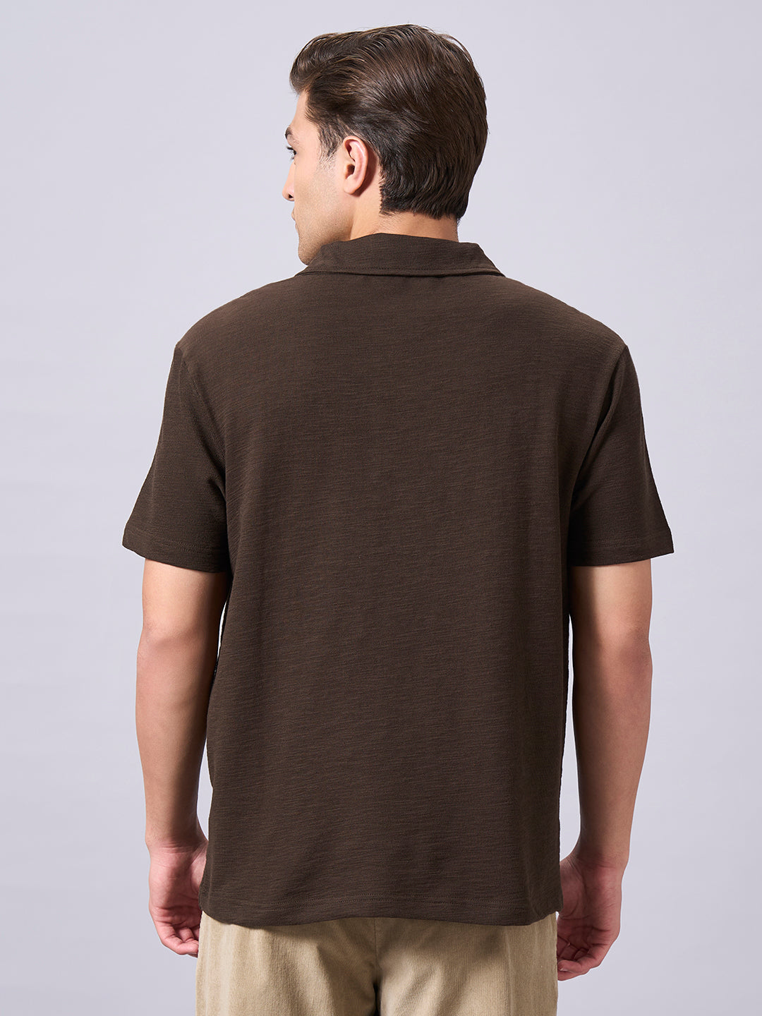 Men's Brown 100% Organic Cotton Relax Fit Tshirt