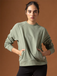 Women’s Organic Cotton Regular Fit Sweatshirt Light Green