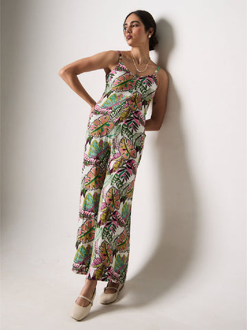 Women's Multi 100% Cotton Regular Fit Jumpsuit