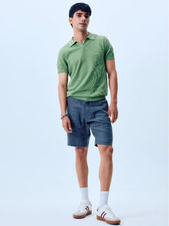 Men’s Cotton Regular Fit Solid Polo T-Shirt Green