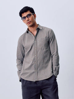 Men’s Cotton Lycra Regular Fit Shirt Sky Olive