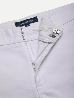 Women’s Cotton Lycra Straight Fit Pant White